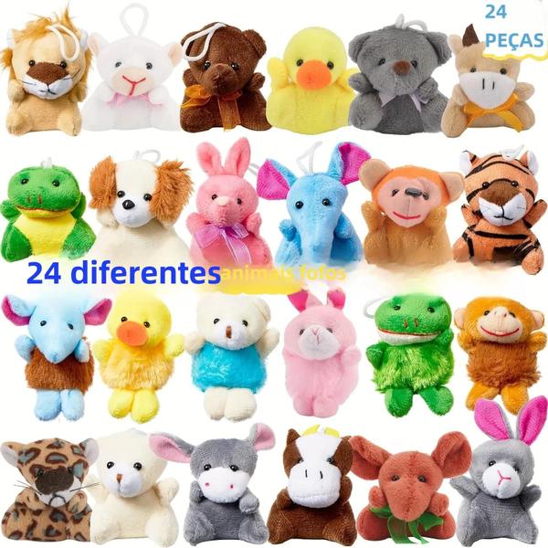 Imagem de Mini Conjunto de 24 Chaveiros de Pelúcia - Lindos Animais