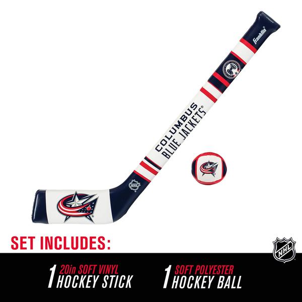 Imagem de Mini conjunto de bastões de hóquei macios Franklin Sports Columbus Blue Jackets NHL