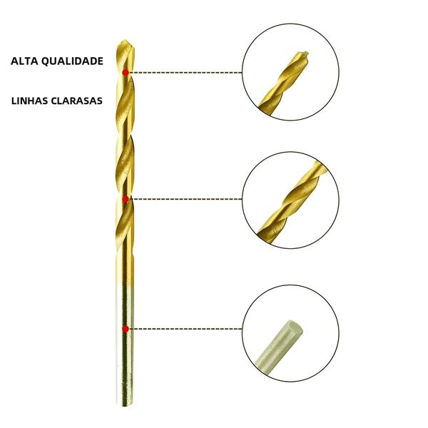 Imagem de Mini Conjunto de Brocas Helicoidais Banhadas a Titânio (1 a 3mm) - 50 Peças - Alta Qualidade