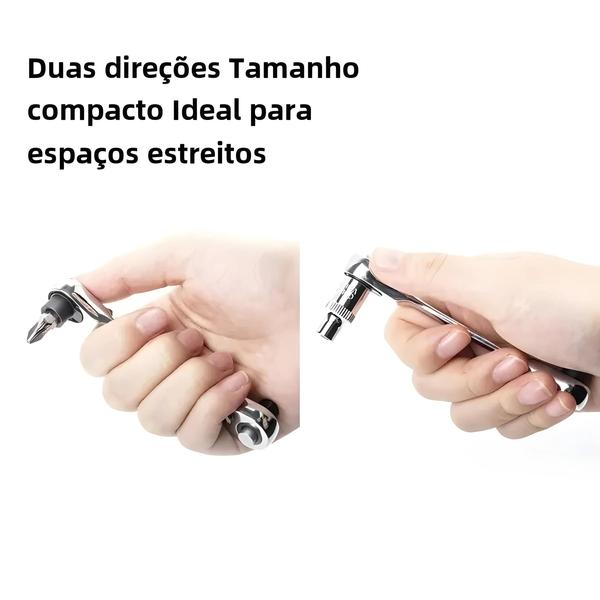 Imagem de Mini Conjunto de Chave de Catraca Rápida 1/4" - Ponta Dupla e Torque