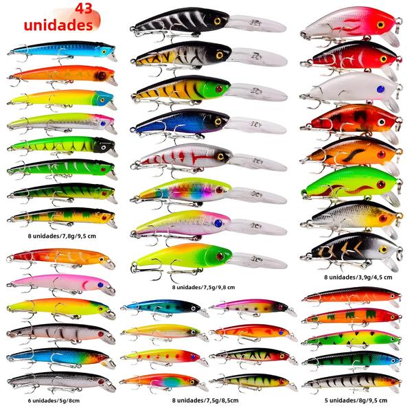 Imagem de Mini Conjunto de Iscas de Pesca Flutuantes - Crankbaits, Minnows e Wobblers