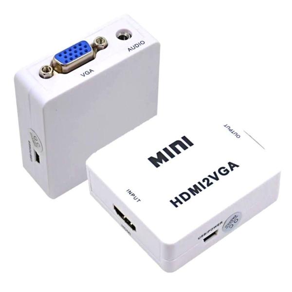 Imagem de Mini Conversor Adaptador Hdmi X Vga Hdmi2Vga