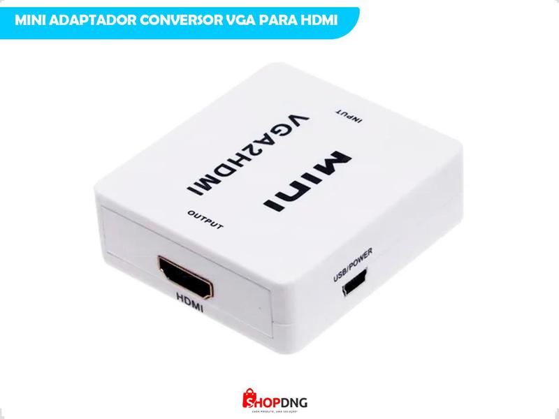 Imagem de Mini Conversor Adaptador VGA para HDMI Áudio Vídeo VGA2HDMI