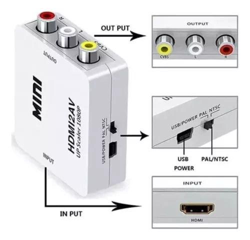 Imagem de Mini Conversor Audio e Video HDMI para 3RCA EXBOM