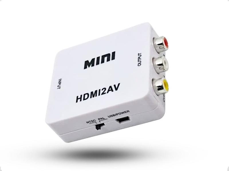 Imagem de Mini Conversor HDMI para AV Áudio e Vídeo Resolução até 1080p + Cabo USB