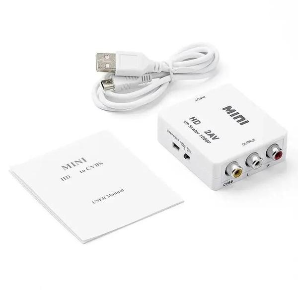 Imagem de Mini Conversor HDMI para AV RCA - Adaptador para PC, HDTV e Projetor