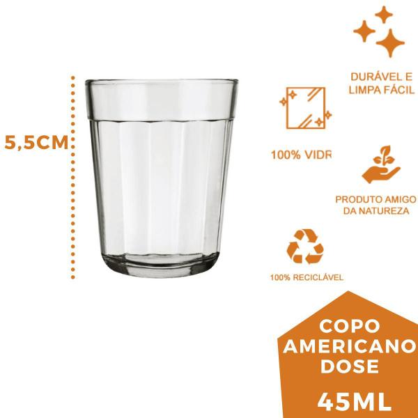 Imagem de Mini Copo Americano Dose Tequila 45ml Cachaça Nadir 4Un