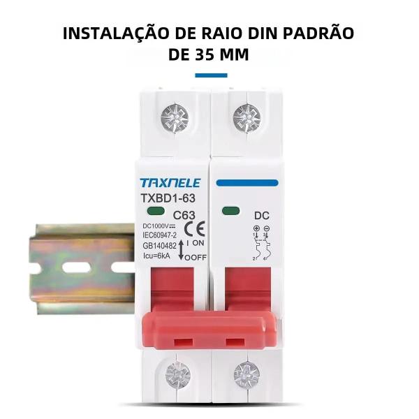 Imagem de Mini Disjuntor Solar DC 1000V 6A-63A 2P - Interruptor para Sistema Fotovoltaico