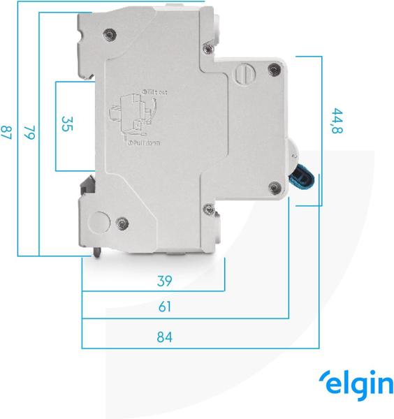 Imagem de Mini Disjuntor Termomagnético Bipolar 50A Curva C Elgin