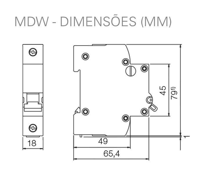 Imagem de Mini Disjuntor Unipolar 25A Curva C Din - WEG 10076429