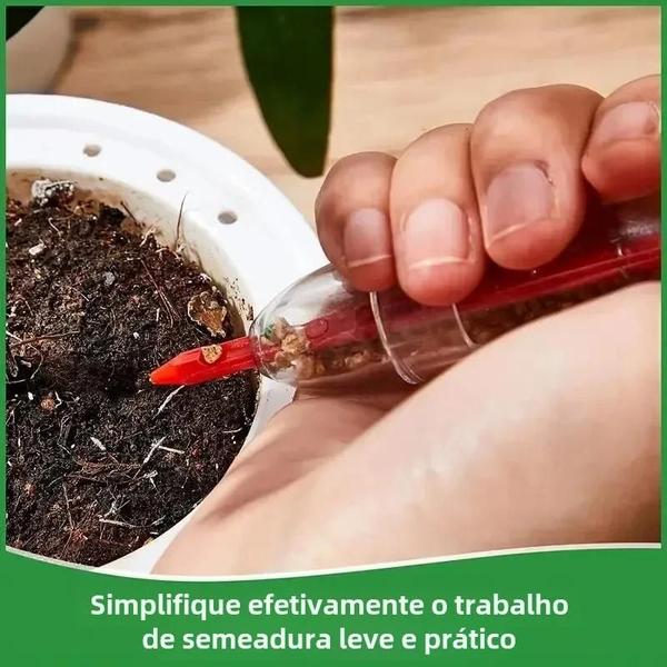 Imagem de Mini Dispensador de Sementes Portátil para Jardim - Seringa para Semeadura