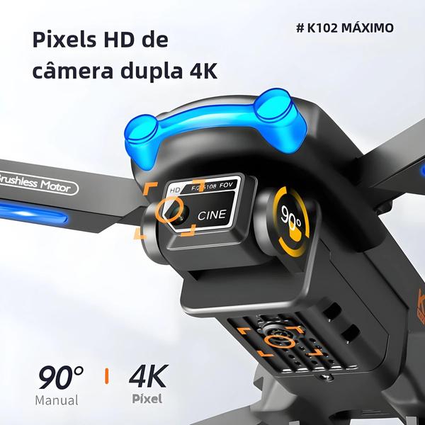 Imagem de Mini Drone 4K com Câmera HD KBDFA K102 Pro - Fluxo Ótico e Fotografia Aérea