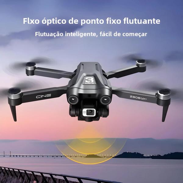 Imagem de Mini Drone 4K HD Z908 Pro Max - WiFi FPV, Brushless, com Evitação de Obstáculos