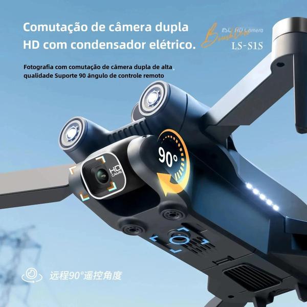 Imagem de Mini Drone 8K HD Dobrável com Câmera Dupla - Motor Brushless e Sistema de Evitar Obstáculos