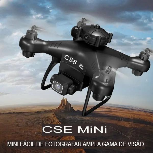 Imagem de Mini Drone CS8 Com Câmera Dupla  HD 1 Bateria Grande Angular RC Quadcopter