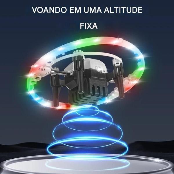 Imagem de Mini Drone Giratório Infantil Brinquedo Resistente Aurora Ball Giro RGB Efeito de rotação de luz