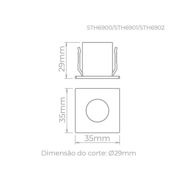 Imagem de Mini Embutido Quadrado Branco P/ Moveis Led 1,2w 3000k Biv.