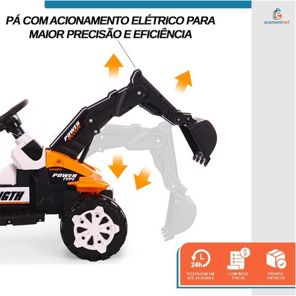 Imagem de Mini Escavadeira Elétrica Infantil 6V Brinquedo com Pá Funcional e Rodas EVA Ideal para Crianças Criativas MP3 Luz Som