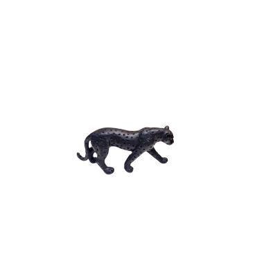 Imagem de Mini Escultura de Leopardo Preto em Polirresina