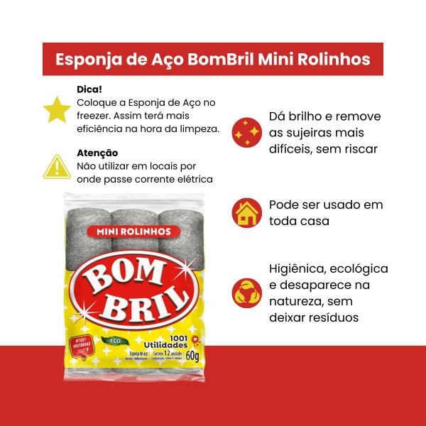 Imagem de Mini Esponja La Aco Limpeza Brilho Ariar Louca Bombril