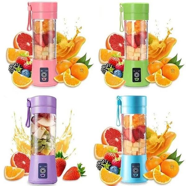 Imagem de Mini Espremedor Elétrico Portátil Recarregável - 6 Lâminas - Ideal para Frutas e Smoothies