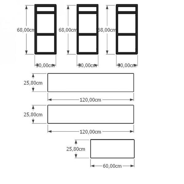 Mini estante industrial para escritório aço cor preto mdf 30cm cor amadeirado escuro mod ind14aeep - E-nichos Imagem de Mini estante industrial para escritório aço cor preto mdf 30cm cor amadeirado escuro mod ind14aeep