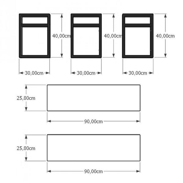 Imagem de Mini estante industrial para sala aço cor preto mdf 30cm cor amadeirado escuro modelo ind21aeeps