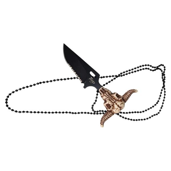 Imagem de Mini Faca Lâmina Serra Push Dagger Cranio Boi Camping Pesca