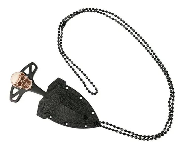 Imagem de Mini Faca Push Dagger Ds Caveira Na Bainha Com Lâmina