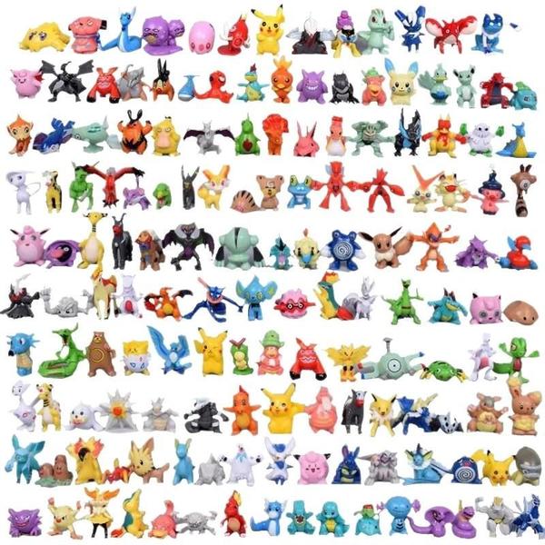 Imagem de Mini Figuras Pokémon - 144 Peças Pikachu - Brinquedos Kawaii de PVC (2-3cm)