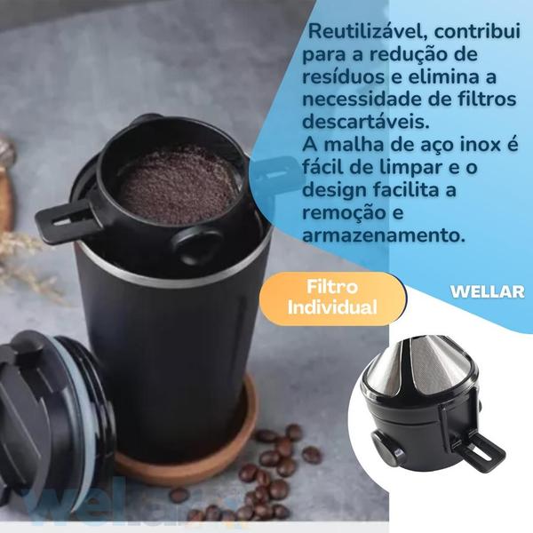 Imagem de Mini Filtro Coador de Café Portátil Reutilizável Com Suporte Dobrável