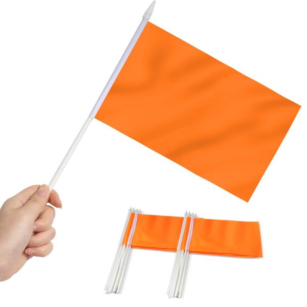 Imagem de Mini Flag Anley Orange, pacote com 12 unidades, 13 x 20 cm, portátil com bastão