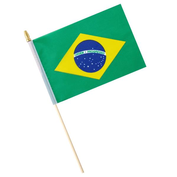 Imagem de Mini Flag Brazil Brazilian Flag, pacote com 25 unidades de madeira