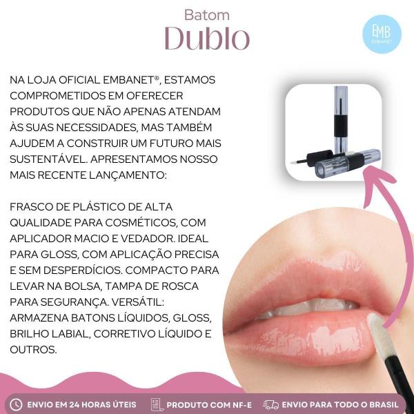 Imagem de Mini Frasco Para Gloss Labial Quadrado Duplo Vio - 25Und