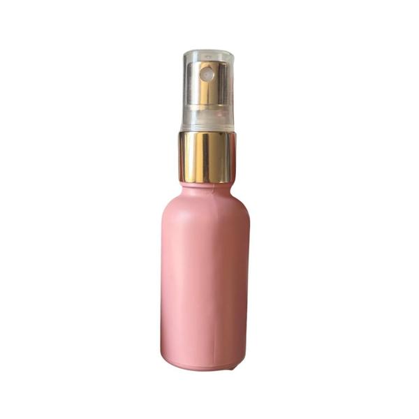 Mini Frasco Spray Rosa Com Tampa Transparente/Dourada 30ml - Genérica Imagem de Mini Frasco Spray Rosa Com Tampa Transparente/Dourada 30ml