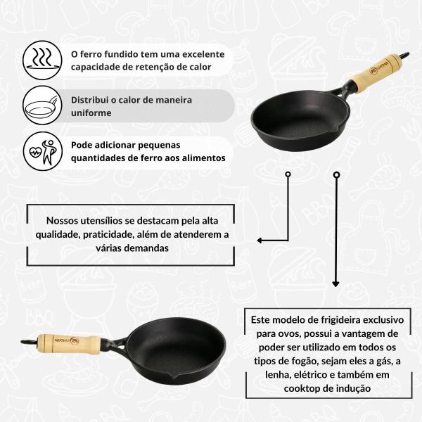 Imagem de Mini Frigideira De Ovo Egg Pan 14 cm Ferro Fundido Santana