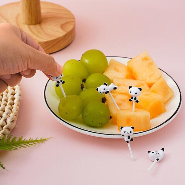 Imagem de Mini Garfinhos Infantil, Crianças de Urso Panda Para Lanches, Lancheiras, Frutas e Petiscos