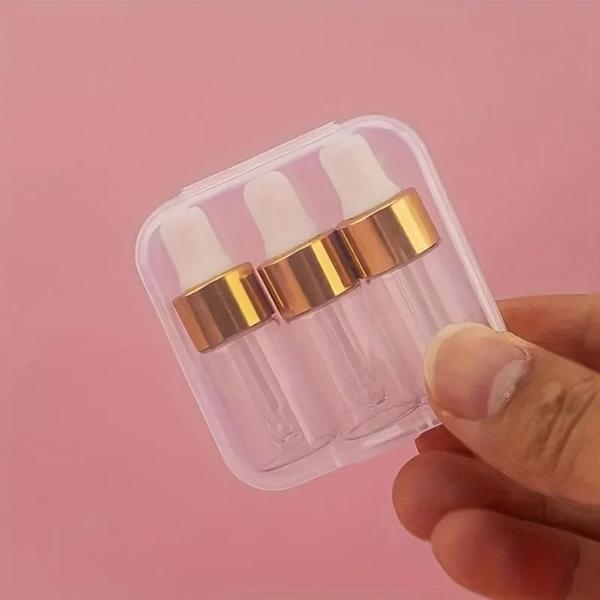 Mini Garrafa Conta-Gotas de Viagem (0.1oz) - Frasco de Óleo Essencial Portátil Imagem de Mini Garrafa Conta-Gotas de Viagem (0.1oz) - Frasco de Óleo Essencial Portátil