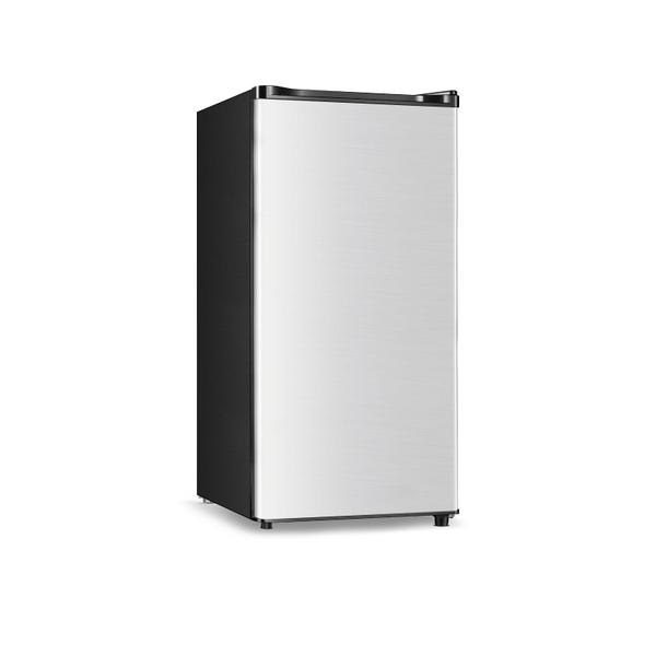 Imagem de Mini geladeira Seaoola com freezer de 3,1 pés cúbicos de porta única prateada