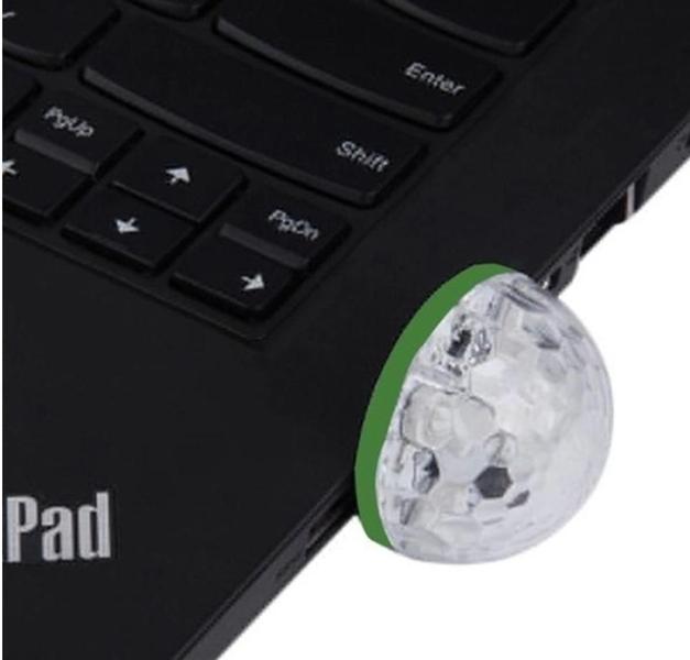 Imagem de Mini Globo De Luz Bola Maluca Led Colorido Usb Para Celular