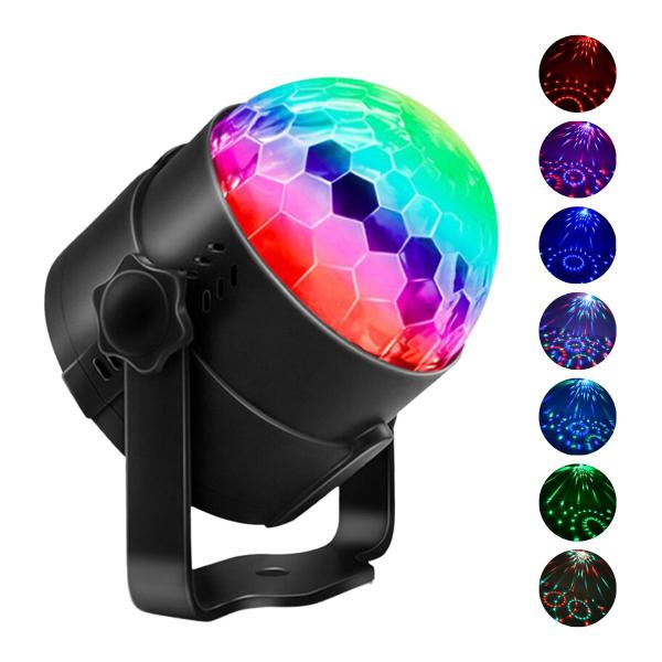 Imagem de Mini Globo Jogo De Luz RGB Colorido Com Bluetooth e Caixinha de Som Iluminação Para Festa USB