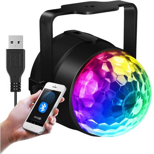 Imagem de Mini Globo Jogo De Luz RGB Colorido Com Bluetooth e Caixinha de Som Iluminação Para Festa USB