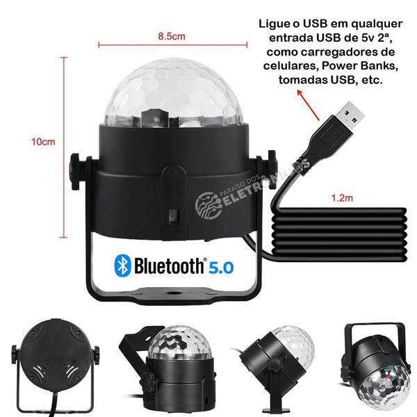 Imagem de Mini Globo Jogo De Luz Rgb Colorido Com Bluetooth E Som Usb Mistura de Cores LEY2165