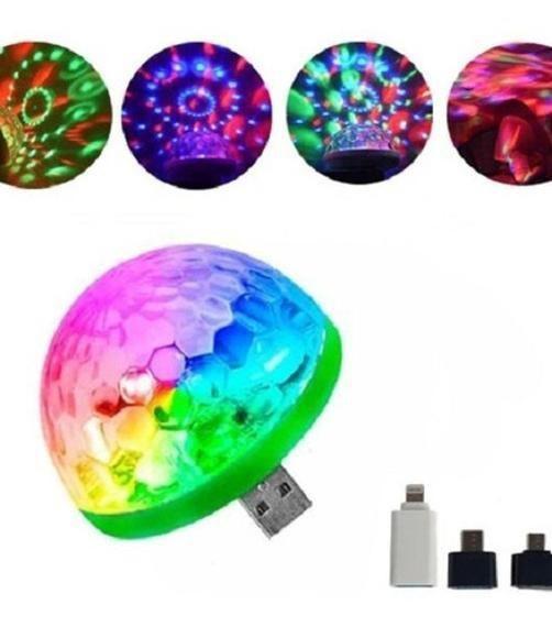 Imagem de Mini Globo Led Colorido Lampada Usb Bola Maluca Celular