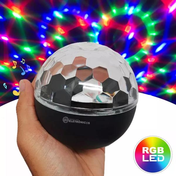 Imagem de Mini Globo LED RGB Jogo De Luz Colorido Para Festas e DJ USB   LEY2147