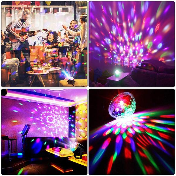 Imagem de Mini Globo Projetor Jogo de Luz Giratorio Festa Balada Dj Led Rgb Aniversario Baladinha Bar Karaoke Eventos