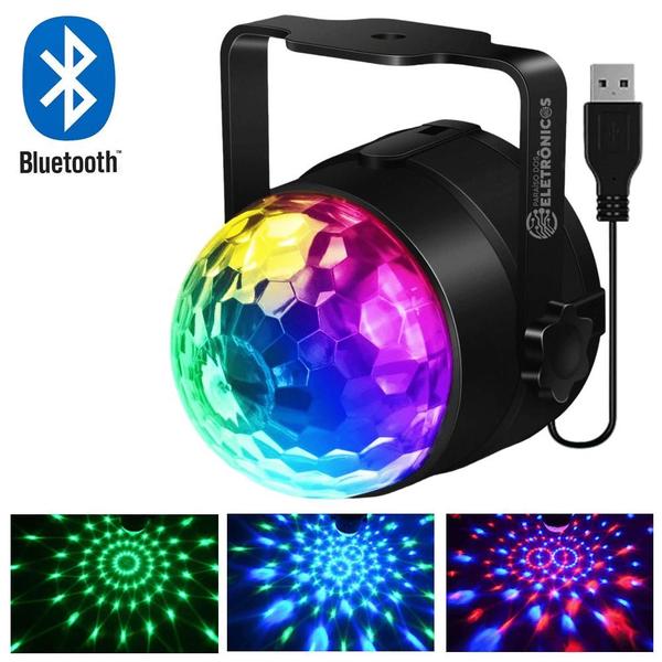 Imagem de Mini Globo Rgb Colorido Com Bluetooth E Caixinha De Som Lindo Efeito Rotativo LEY2165