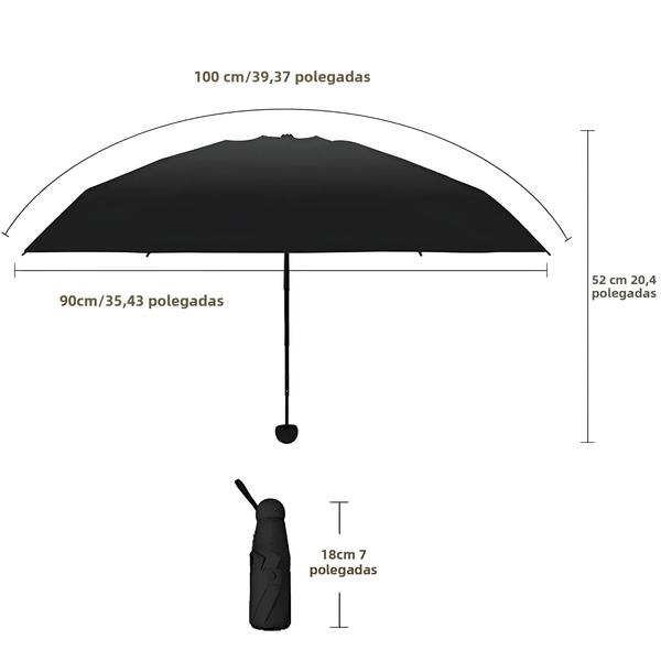 Imagem de Mini Guarda-sol Dobrável Com Proteção UV, Caixa De Armazenamento Portátil De Uso Duplo, Guarda-sol