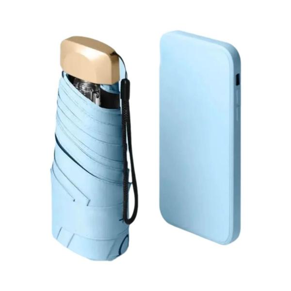 Mini Guarda-Sol Dobrável com Proteção UV - Guarda-Chuva Portátil de Bolso Imagem de Mini Guarda-Sol Dobrável com Proteção UV - Guarda-Chuva Portátil de Bolso
