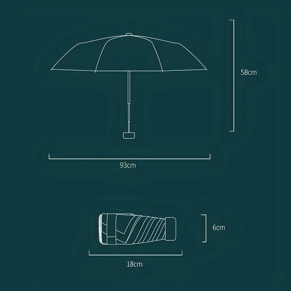 Imagem de Mini Guarda-Sol Dobrável com Proteção UV - Guarda-Chuva Portátil de Bolso